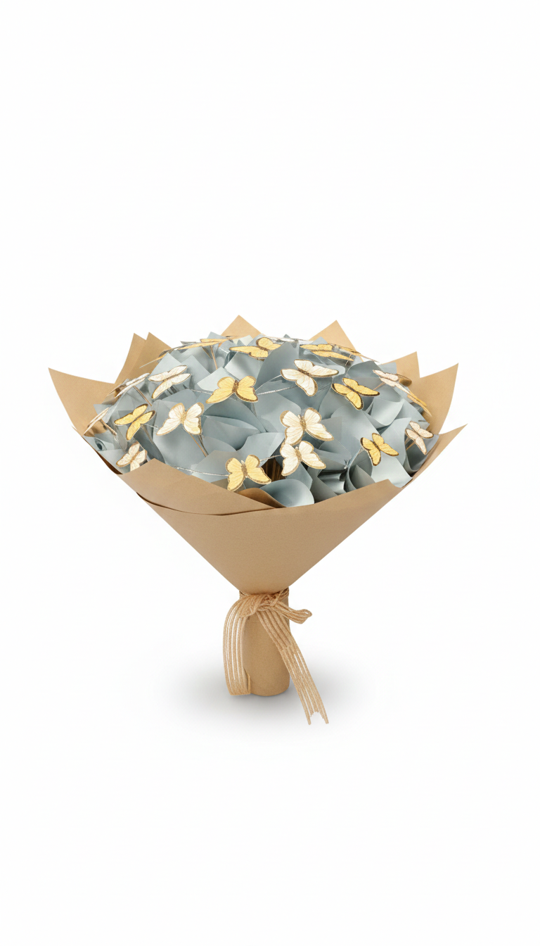 Led Işıklı Kelebek Buketi Sarı